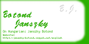 botond janszky business card